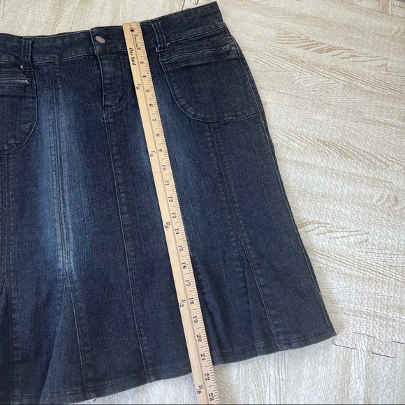 Cache Dark Wash Denim Jean Stretch Mermaid Skirt - Picture 7 of 7